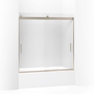 Levity Sliding bath door, 59-3/4" H x 56-5/8 - 59-5/8" W, with 1/4" thick Frosted glass - K-706002-D3-ABV