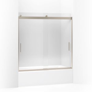 Levity Sliding bath door, 59-3/4" H x 56-5/8 - 59-5/8" W, with 1/4" thick Crystal Clear glass - K-706002-L-ABV