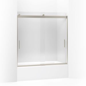 Levity Sliding bath door, 59-3/4" H x 56-5/8 - 59-5/8" W, with 1/4" thick Crystal Clear glass - K-706002-L-MX