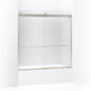 Levity Sliding bath door, 62" H x 56-5/8 - 59-5/8" W, with 1/4" thick Frosted glass - K-706004-D3-MX
