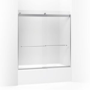Levity Sliding bath door, 62" H x 56-5/8 - 59-5/8" W, with 1/4" thick Frosted glass - K-706004-D3-SH
