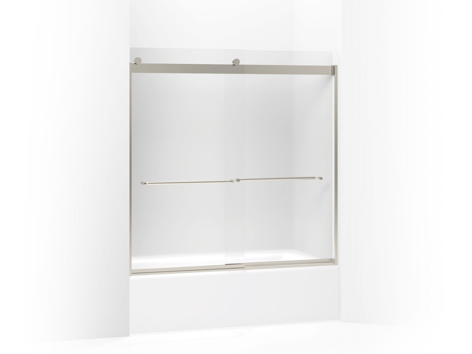 Levity Sliding bath door, 59-3/4" H x 56-5/8 - 59-5/8" W, with 1/4" thick Frosted glass - K-706006-D3-MX