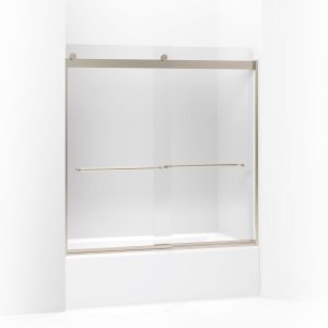 Levity Sliding bath door, 59-3/4" H x 56-5/8 - 59-5/8" W, with 1/4" thick Crystal Clear glass - K-706006-L-ABV