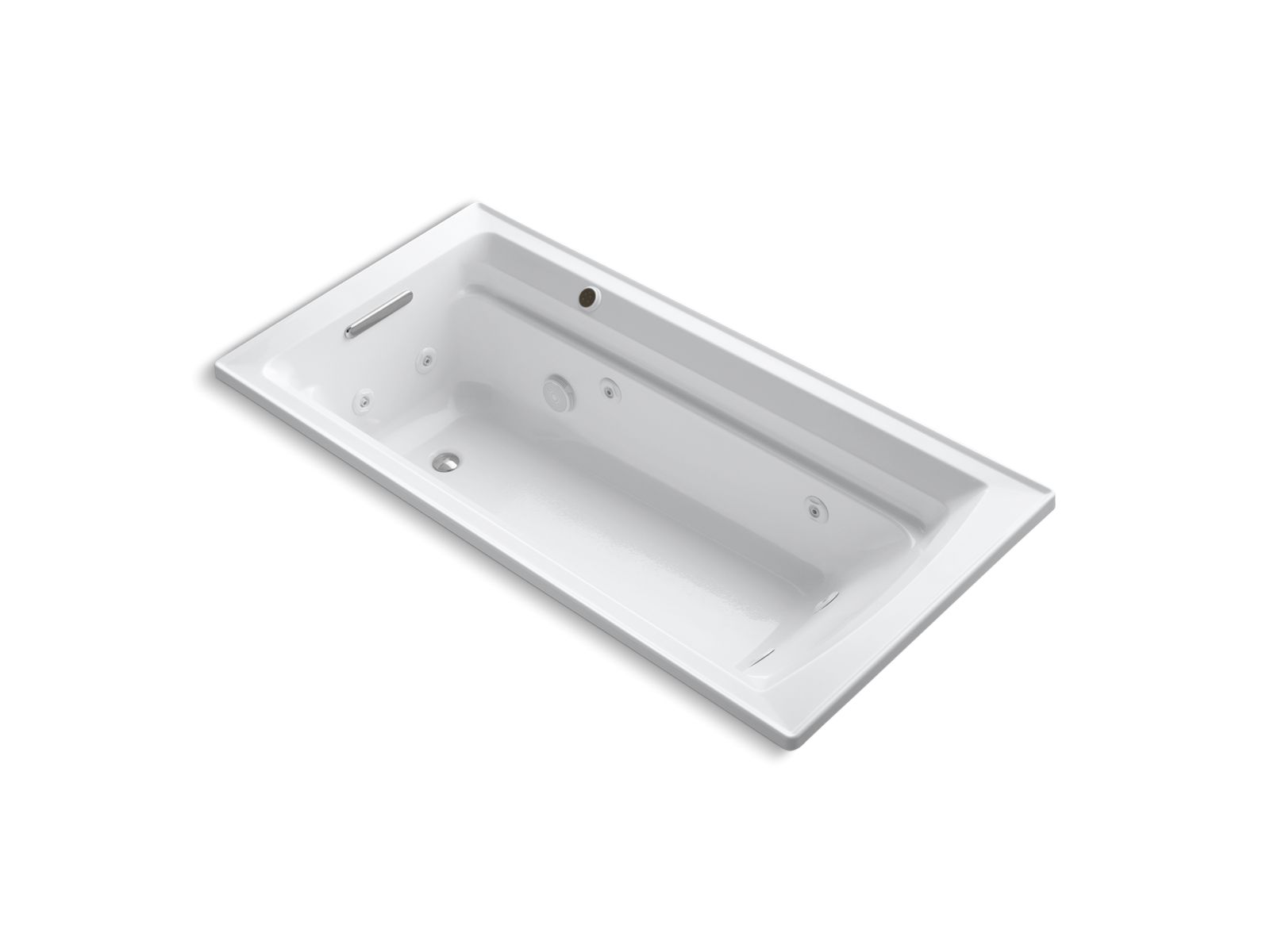 Archer 72" x 36" drop-in whirlpool bath with Bask heated surface - K-1124-W1-0