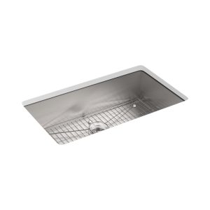 Vault 33" top-/undermount single-bowl kitchen sink - K-3821-4-NA