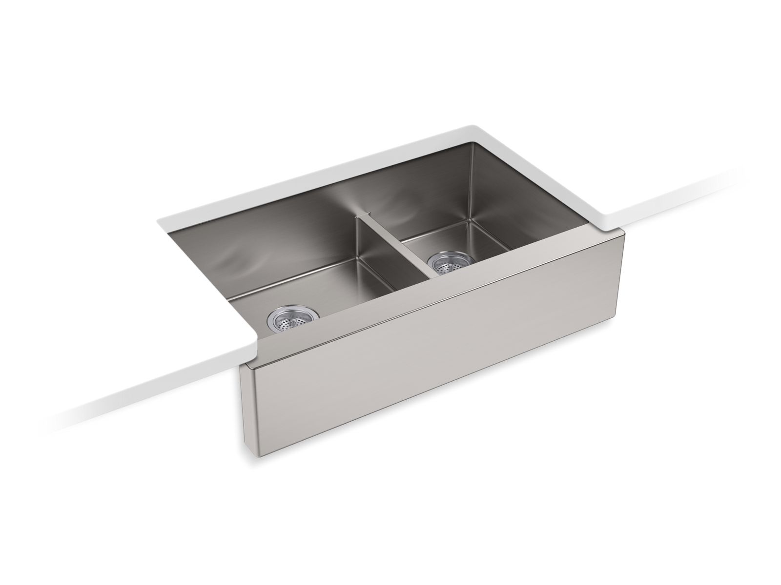 Strive Smart Divide 35-1/2" undermount double-bowl farmhouse kitchen sink - K-5416-NA