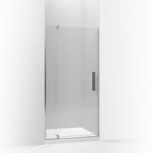 Revel Pivot shower door, 74" H x 35-1/8 - 40" W, with 5/16" thick Crystal Clear glass - K-707536-L-SHP