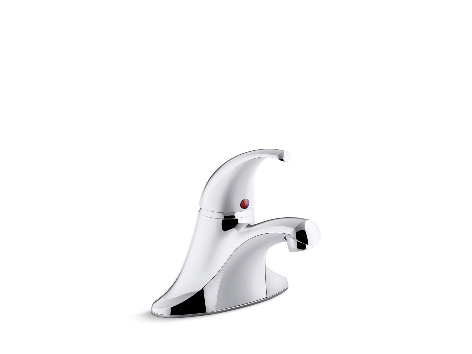 Coralais Single-handle centerset bathroom sink faucet with 0.5 gpm vandal-resistant aerator and red/blue indicator, less drain - K-15199-4NDRA-CP