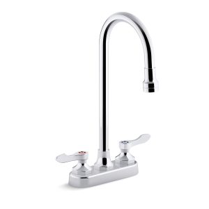 Triton Bowe 1.0 gpm centerset bathroom sink faucet with laminar flow, gooseneck spout and lever handles, drain not included - K-400T70-4AKL-CP
