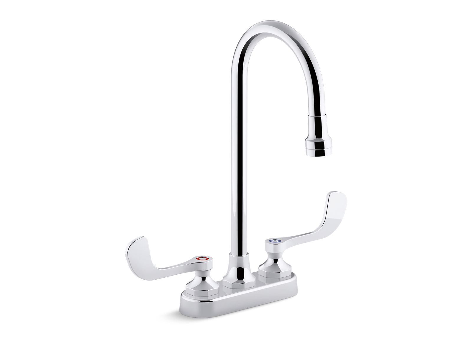 Triton Bowe 1.0 gpm centerset bathroom sink faucet with laminar flow, gooseneck spout and wristblade handles, drain not included - K-400T70-5AKL-CP