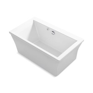 Stargaze 60" x 34" freestanding Heated BubbleMassage air bath with fluted shroud - K-24019-GH-0