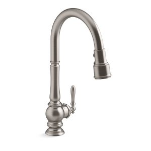 Artifacts Touchless pull-down kitchen sink faucet with three-function sprayhead - K-29709-VS