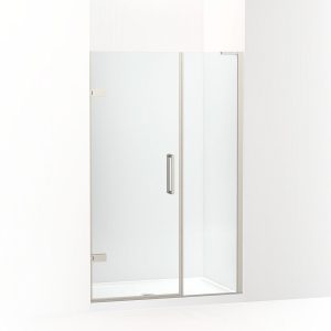 Composed Frameless pivot shower door, 71-3/4" H x 46 - 46-3/4" W, with 3/8" thick Crystal Clear glass - K-27606-10L-BNK
