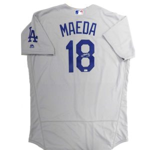 Kenta Maeda Autographed Dodgers Authentic Jersey - 2016 Road (Grey)- t0008020000016n