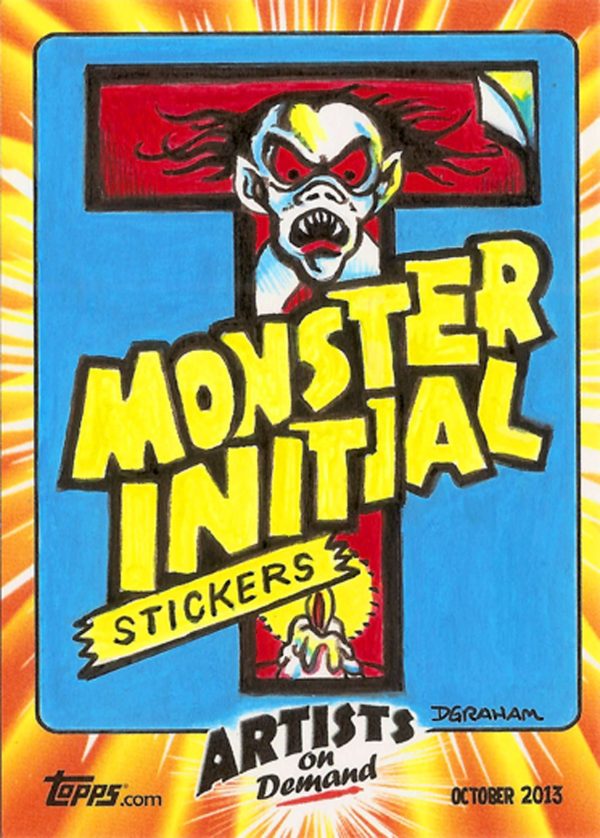 Dustin Graham Topps Monster Initials Custom 1/1 Artist Color Sketch Card- aodmidgc2-10-13