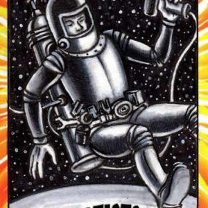 Neil Camera Topps Target Moon Custom 1/1 Artist B/W Sketch Card- aodtmncbw1-10-13