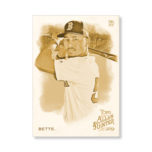 Mookie Betts 2019 Topps Allen & Ginter Oversized Base Cards Poster Gold Ed. # to 1- artbble-pos-19agbb-1000-gold-s