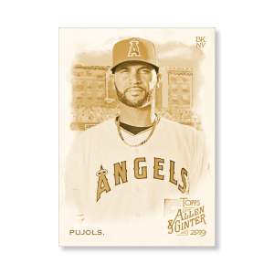 Albert Pujols 2019 Topps Allen & Ginter Oversized Base Cards Poster Gold Ed. # to 1- artbble-pos-19agbb-1006-gold-s