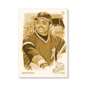 Reggie Jackson 2019 Topps Allen & Ginter Oversized Base Cards Poster Gold Ed. # to 1- artbble-pos-19agbb-1007-gold-s