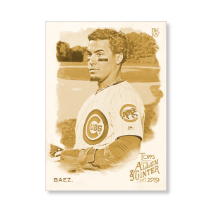 Javier Baez 2019 Topps Allen & Ginter Oversized Base Cards Poster Gold Ed. # to 1- artbble-pos-19agbb-1018-gold-s