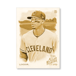Francisco Lindor 2019 Topps Allen & Ginter Oversized Base Cards Poster Gold Ed. # to 1- artbble-pos-19agbb-1020-gold-s
