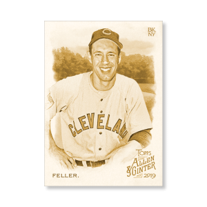 Bob Feller 2019 Topps Allen & Ginter Oversized Base Cards Poster Gold Ed. # to 1- artbble-pos-19agbb-1022-gold-s