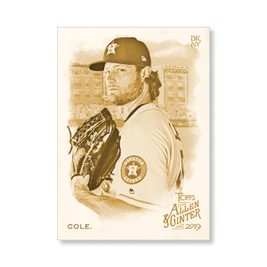 Gerrit Cole 2019 Topps Allen & Ginter Oversized Base Cards Poster Gold Ed. # to 1- artbble-pos-19agbb-1026-gold-s