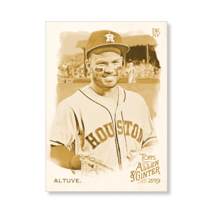 Jose Altuve 2019 Topps Allen & Ginter Oversized Base Cards Poster Gold Ed. # to 1- artbble-pos-19agbb-1027-gold-s