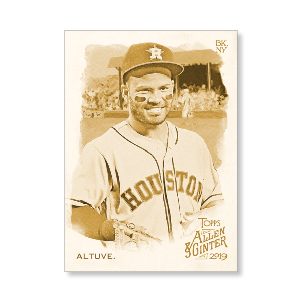 Jose Altuve 2019 Topps Allen & Ginter Oversized Base Cards Poster Gold Ed. # to 1- artbble-pos-19agbb-1027-gold-s
