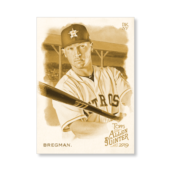 Alex Bregman 2019 Topps Allen & Ginter Oversized Base Cards Poster Gold Ed. # to 1- artbble-pos-19agbb-1028-gold-s