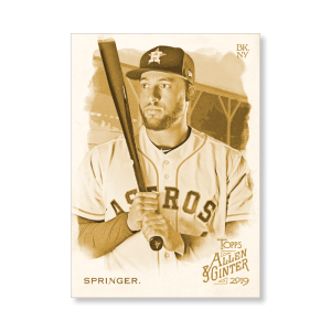 George Springer 2019 Topps Allen & Ginter Oversized Base Cards Poster Gold Ed. # to 1- artbble-pos-19agbb-1029-gold-s