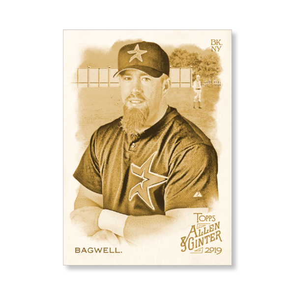 Jeff Bagwell 2019 Topps Allen & Ginter Oversized Base Cards Poster Gold Ed. # to 1- artbble-pos-19agbb-1030-gold-s
