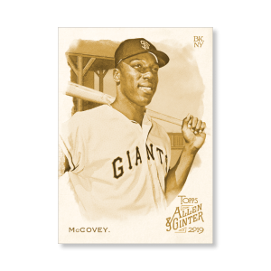 Willie McCovey 2019 Topps Allen & Ginter Oversized Base Cards Poster Gold Ed. # to 1- artbble-pos-19agbb-1052-gold-s