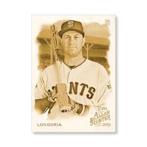 Evan Longoria 2019 Topps Allen & Ginter Oversized Base Cards Poster Gold Ed. # to 1- artbble-pos-19agbb-1054-gold-s