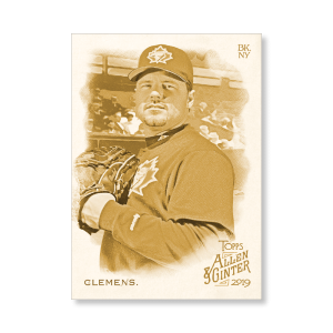 Roger Clemens 2019 Topps Allen & Ginter Oversized Base Cards Poster Gold Ed. # to 1- artbble-pos-19agbb-1065-gold-s