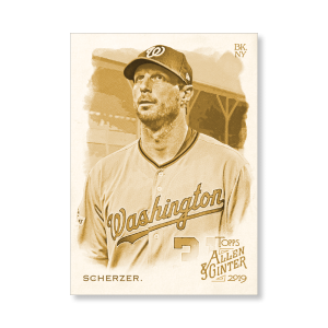 Max Scherzer 2019 Topps Allen & Ginter Oversized Base Cards Poster Gold Ed. # to 1- artbble-pos-19agbb-1069-gold-s