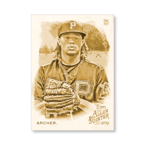 Chris Archer 2019 Topps Allen & Ginter Oversized Base Cards Poster Gold Ed. # to 1- artbble-pos-19agbb-1084-gold-s