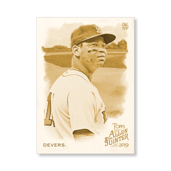 Rafael Devers 2019 Topps Allen & Ginter Oversized Base Cards Poster Gold Ed. # to 1- artbble-pos-19agbb-1096-gold-s