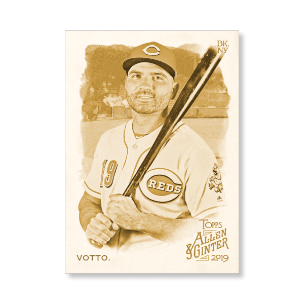 Joey Votto 2019 Topps Allen & Ginter Oversized Base Cards Poster Gold Ed. # to 1- artbble-pos-19agbb-1101-gold-s
