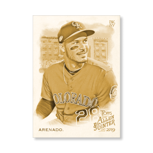 Nolan Arenado 2019 Topps Allen & Ginter Oversized Base Cards Poster Gold Ed. # to 1- artbble-pos-19agbb-1106-gold-s