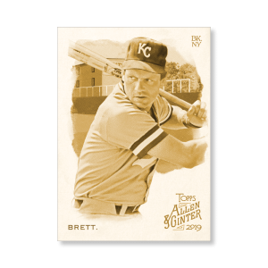 George Brett 2019 Topps Allen & Ginter Oversized Base Cards Poster Gold Ed. # to 1- artbble-pos-19agbb-1108-gold-s