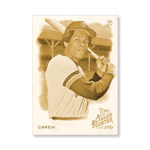Rod Carew 2019 Topps Allen & Ginter Oversized Base Cards Poster Gold Ed. # to 1- artbble-pos-19agbb-1114-gold-s