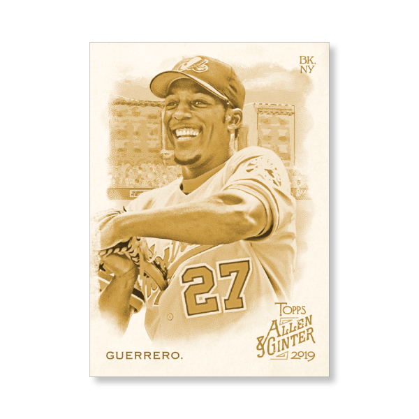 Vladimir Guerrero 2019 Topps Allen & Ginter Oversized Base Cards Poster Gold Ed. # to 1- artbble-pos-19agbb-1136-gold-s