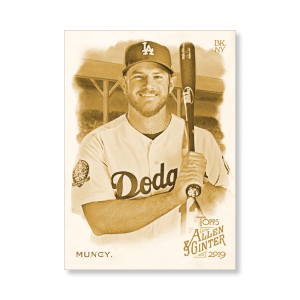 Max Muncy 2019 Topps Allen & Ginter Oversized Base Cards Poster Gold Ed. # to 1- artbble-pos-19agbb-1142-gold-s