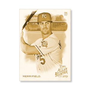 Whit Merrifield 2019 Topps Allen & Ginter Oversized Base Cards Poster Gold Ed. # to 1- artbble-pos-19agbb-1143-gold-s