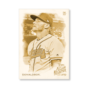 Josh Donaldson 2019 Topps Allen & Ginter Oversized Base Cards Poster Gold Ed. # to 1- artbble-pos-19agbb-1145-gold-s