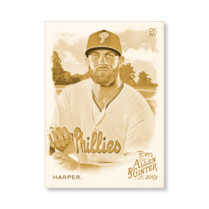 Bryce Harper 2019 Topps Allen & Ginter Oversized Base Cards Poster Gold Ed. # to 1- artbble-pos-19agbb-1148-gold-s