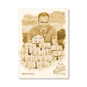 Justin Bonomo 2019 Topps Allen & Ginter Oversized Base Cards Poster Gold Ed. # to 1- artbble-pos-19agbb-1163-gold-s