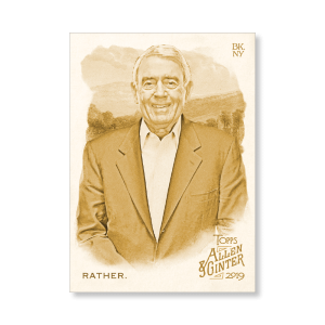 Dan Rather 2019 Topps Allen & Ginter Oversized Base Cards Poster Gold Ed. # to 1- artbble-pos-19agbb-1173-gold-s