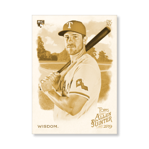 Patrick Wisdom 2019 Topps Allen & Ginter Oversized Base Cards Poster Gold Ed. # to 1- artbble-pos-19agbb-1211-gold-s